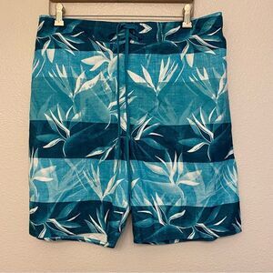 Laguna originals Mens Board swim beach Trunks Shorts Aqua teal blue drawstring L